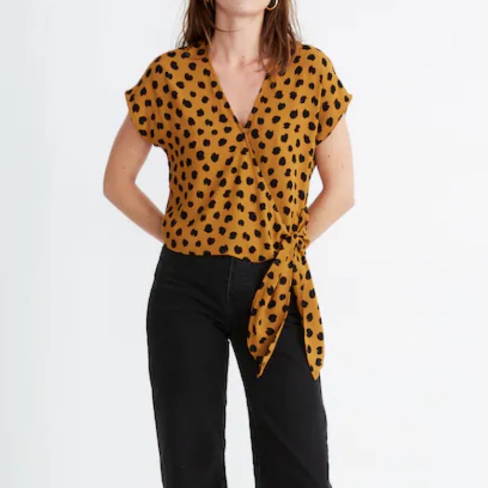 NWT Madewell Sash-Tie Wrap Top